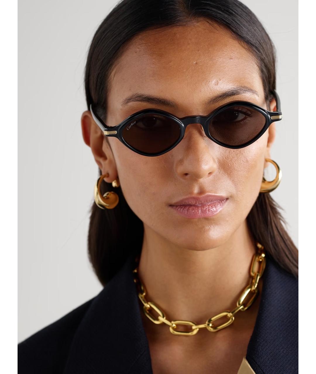 CARTIER Черные пластиковые солнцезащитные очки, фото 3