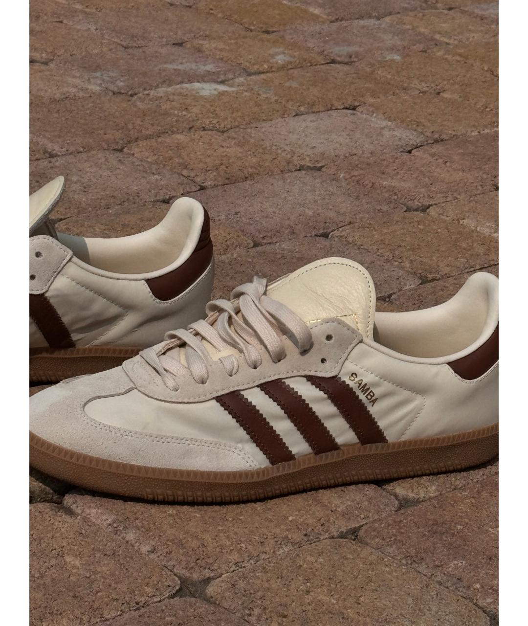 ADIDAS Бежевые низкие кроссовки / кеды из искусственной кожи, фото 5