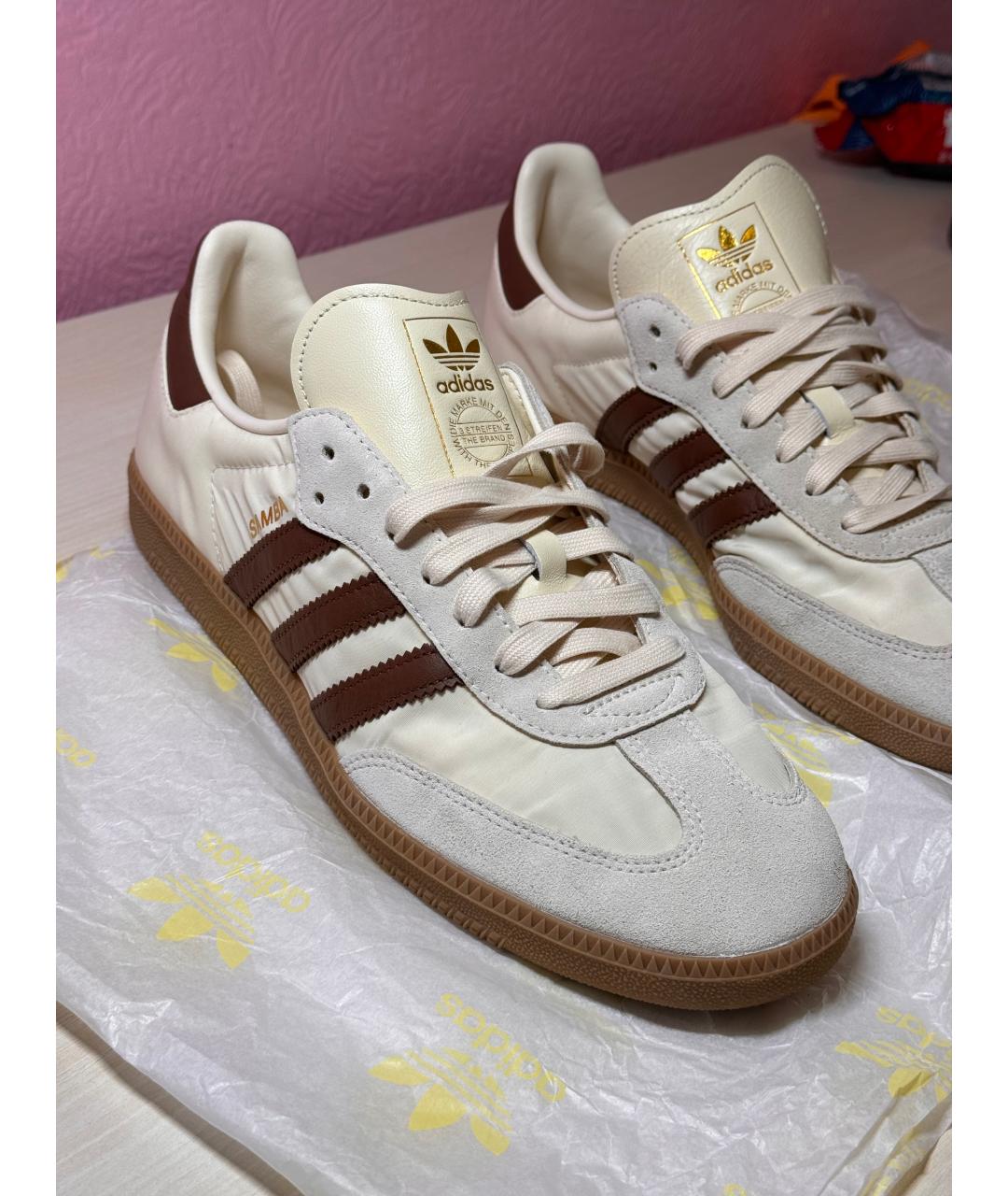 ADIDAS Бежевые низкие кроссовки / кеды из искусственной кожи, фото 2