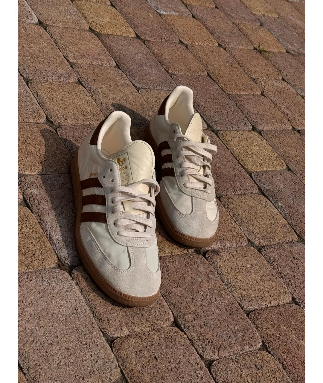 ADIDAS Бежевые низкие кроссовки / кеды из искусственной кожи, фото 3