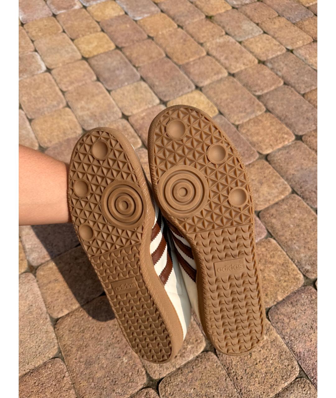 ADIDAS Бежевые низкие кроссовки / кеды из искусственной кожи, фото 6