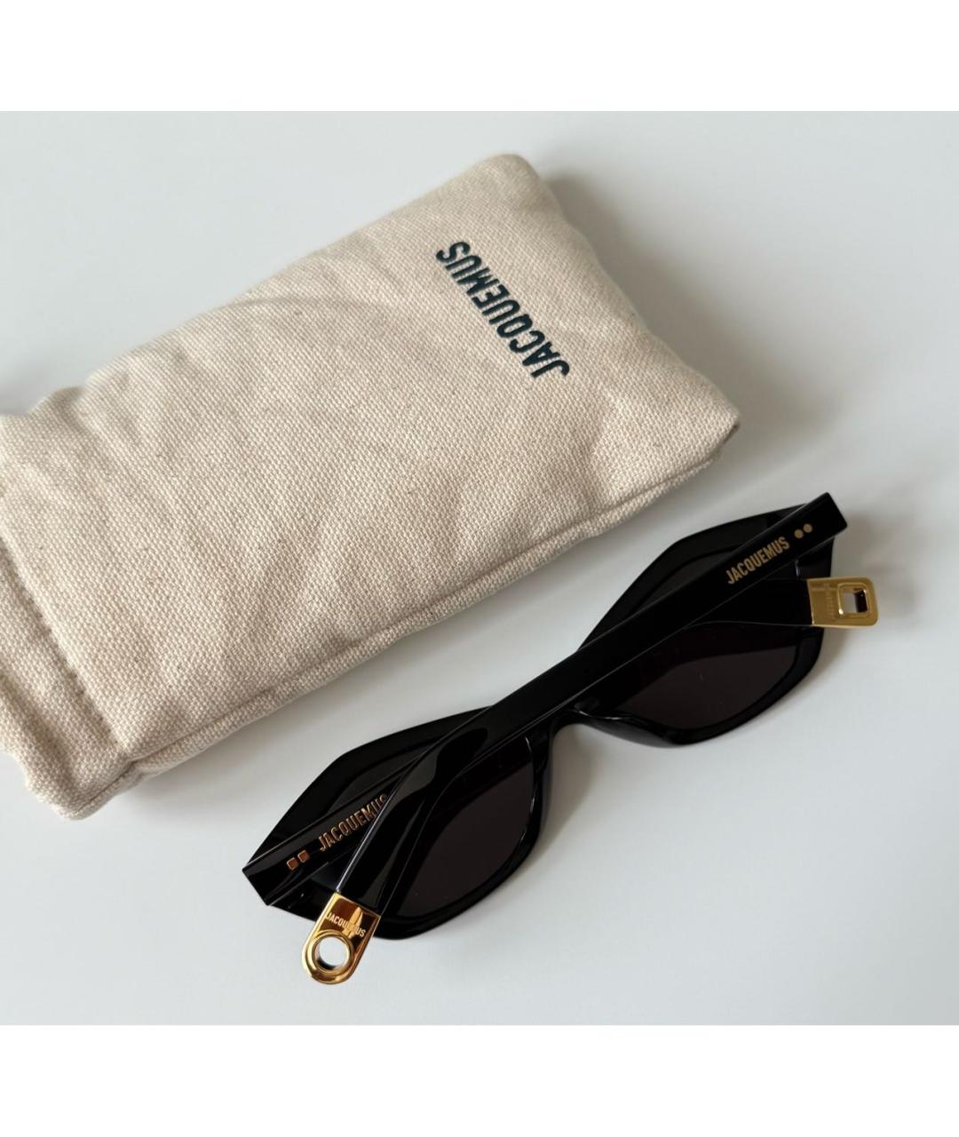 JACQUEMUS Черные пластиковые солнцезащитные очки, фото 4