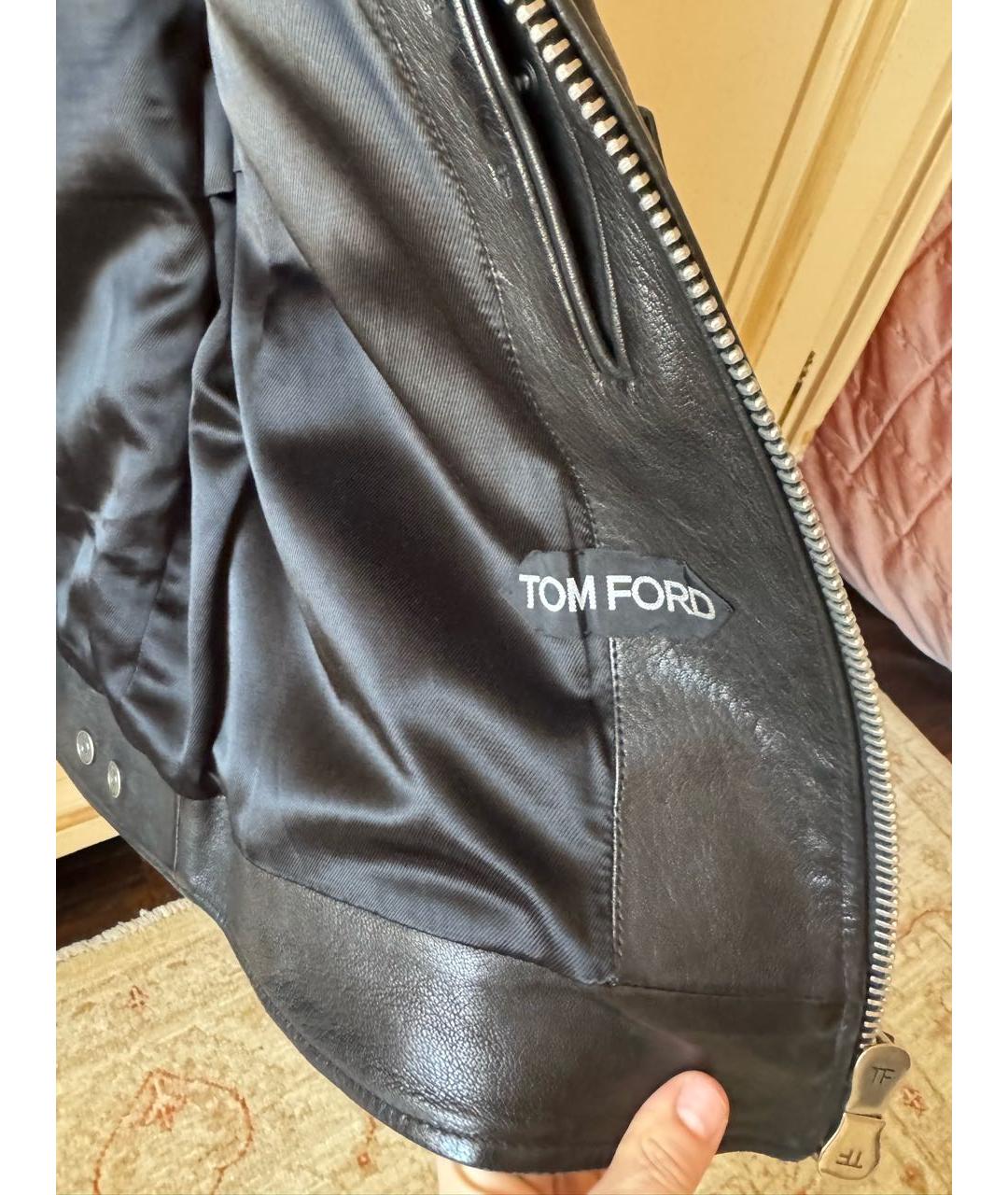 TOM FORD Черная кожаная куртка, фото 3