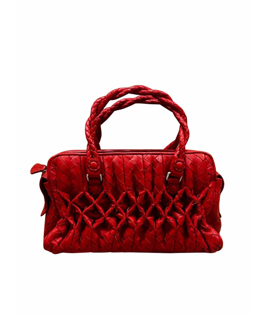 BOTTEGA VENETA Красная кожаная сумка с короткими ручками, фото 1