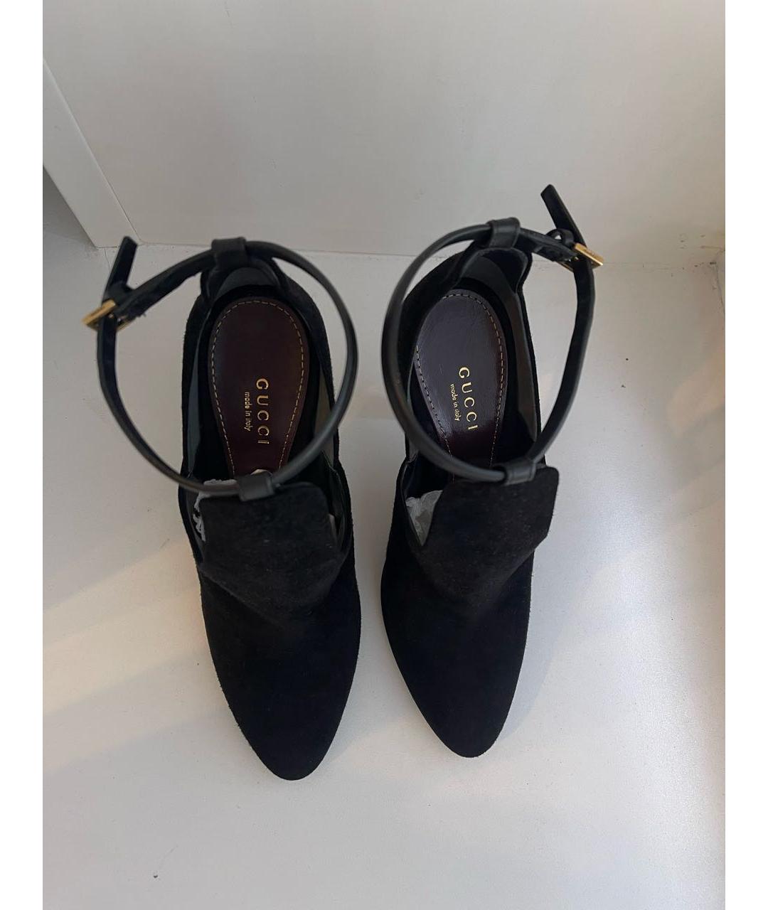 GUCCI Черные замшевые туфли, фото 3