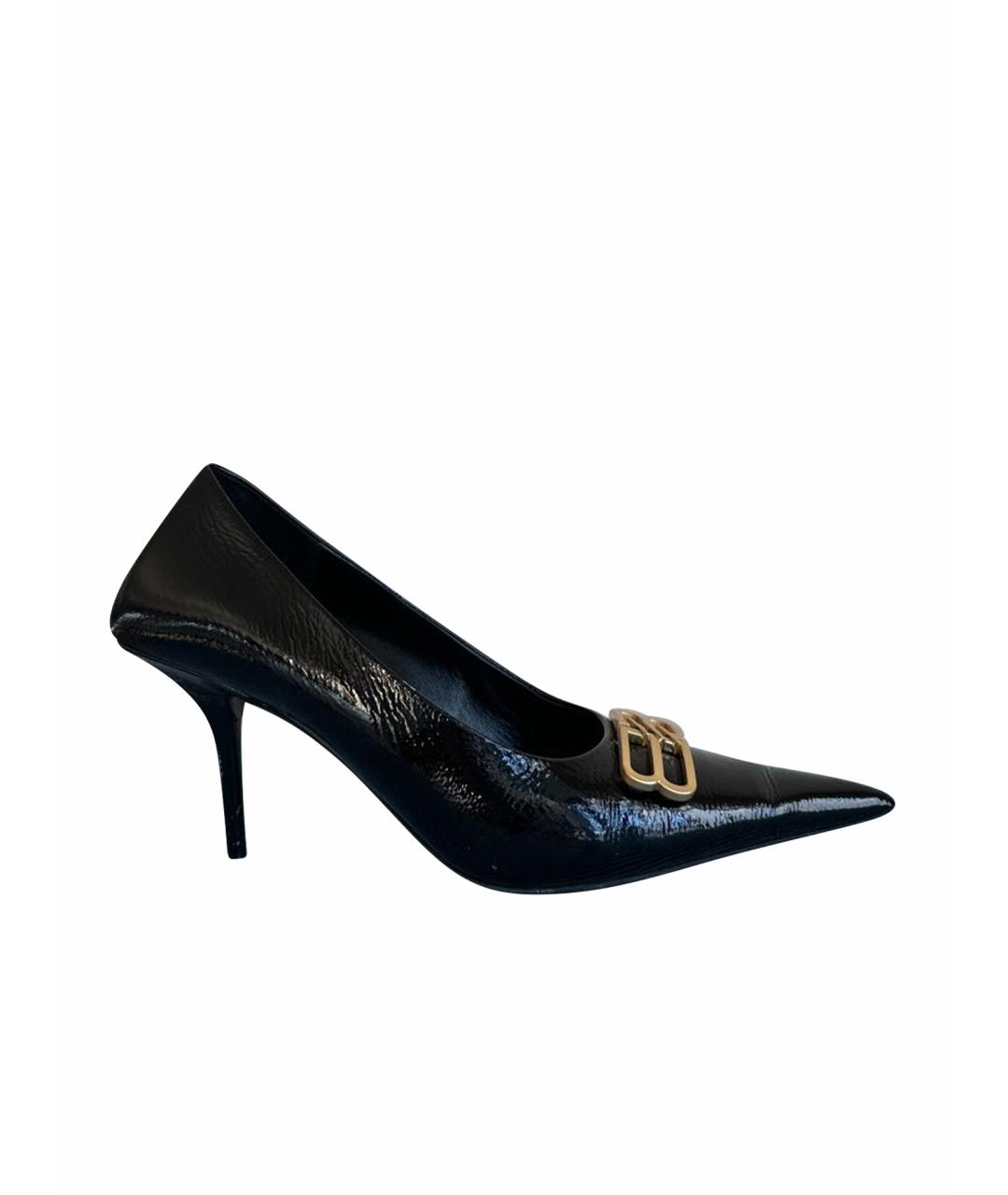 BALENCIAGA Черные туфли из лакированной кожи, фото 1