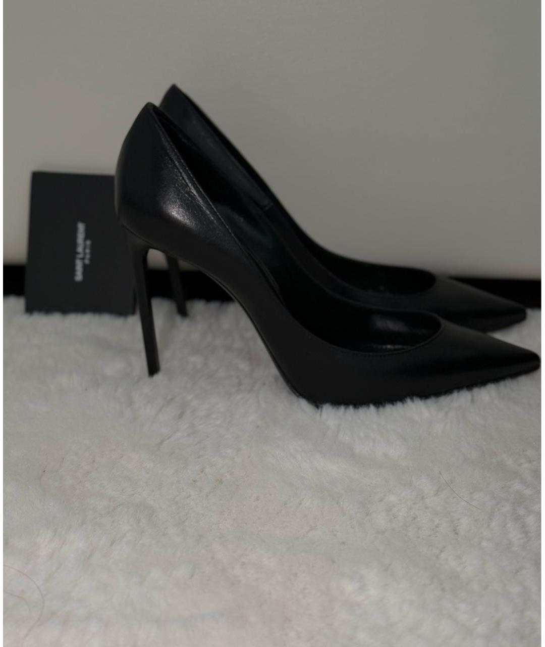 SAINT LAURENT Черные кожаные туфли, фото 8