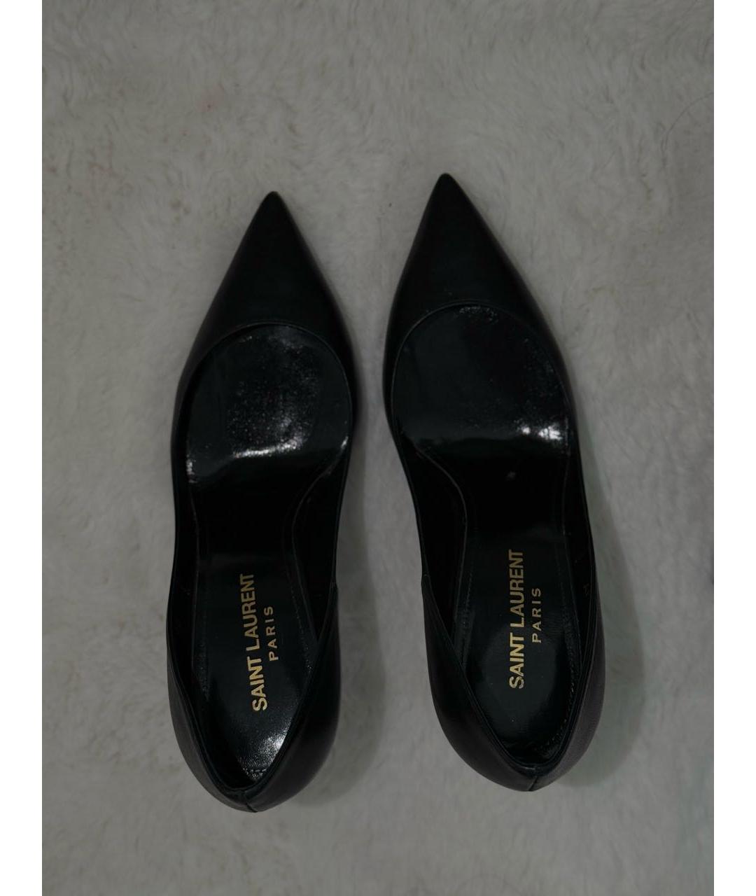 SAINT LAURENT Черные кожаные туфли, фото 3