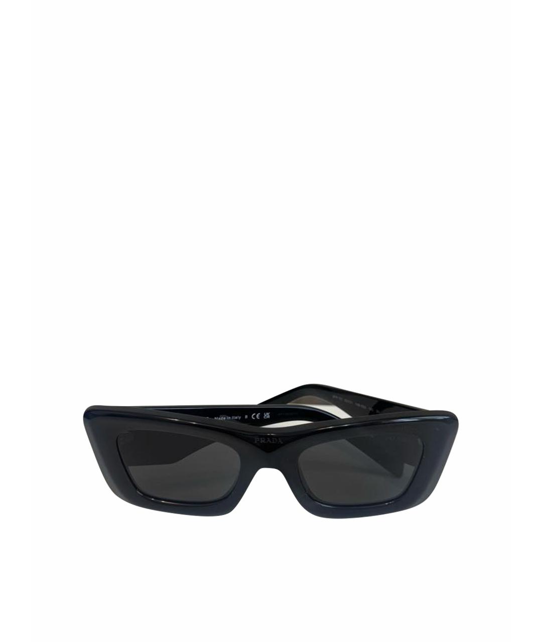 PRADA Черные пластиковые солнцезащитные очки, фото 1