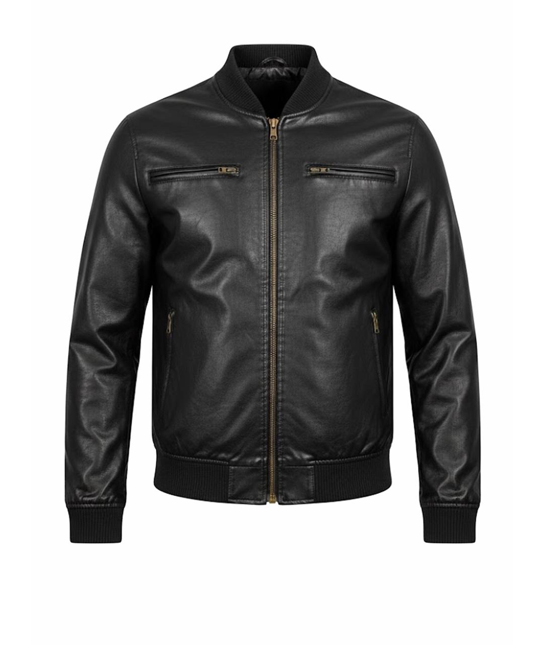 DOLCE&GABBANA Черная кожаная куртка, фото 1