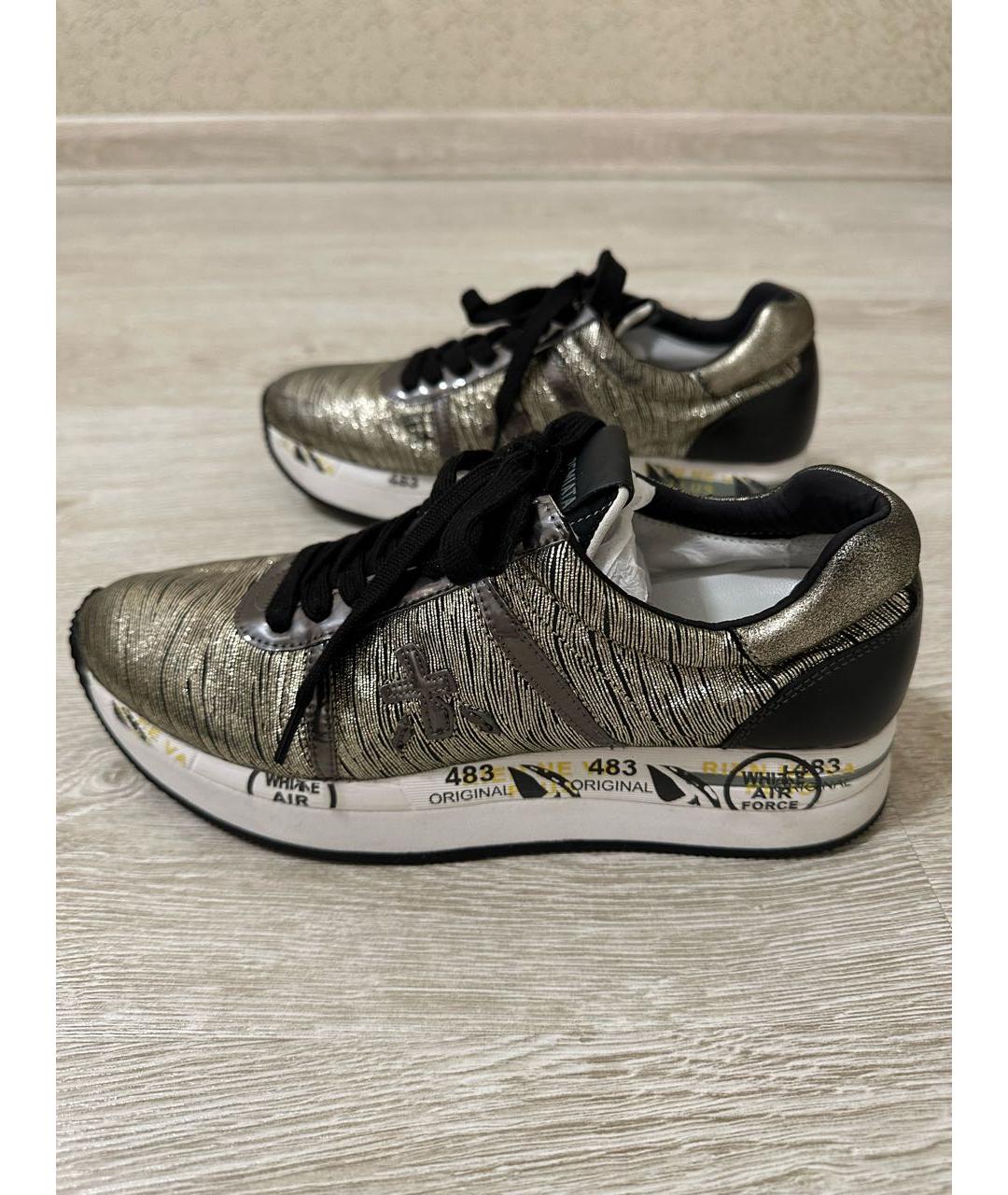 PREMIATA Золотые кожаные кроссовки, фото 8
