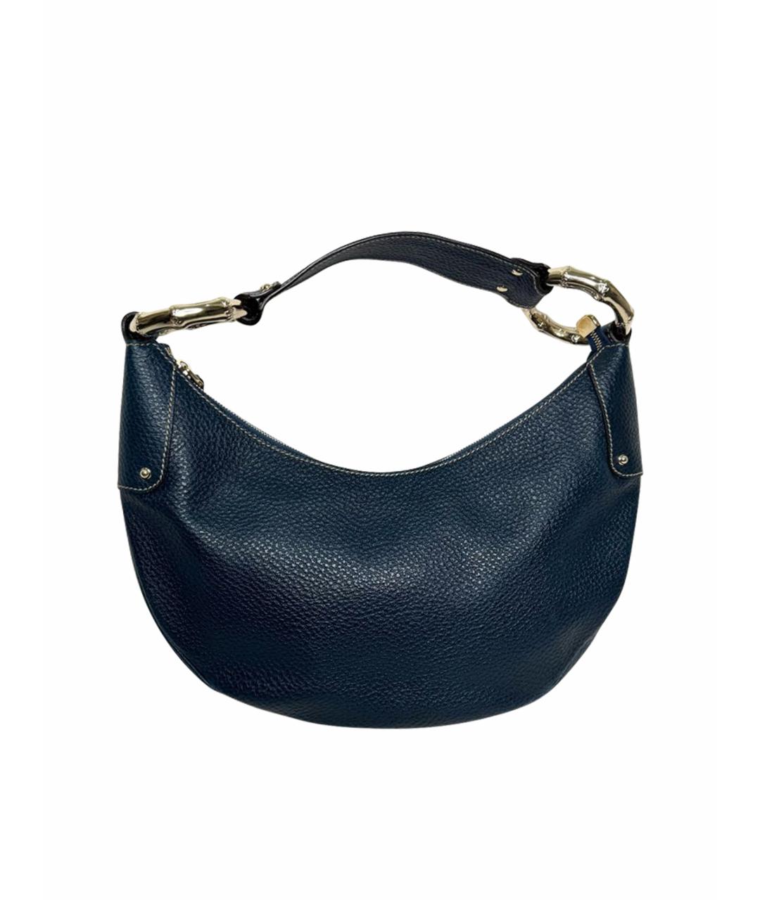 GUCCI Бирюзовая кожаная сумка с короткими ручками, фото 1