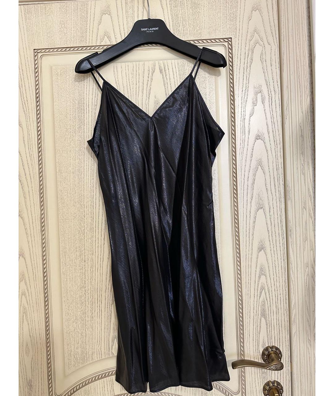 SAINT LAURENT Черное сетчатое коктейльное платье, фото 3
