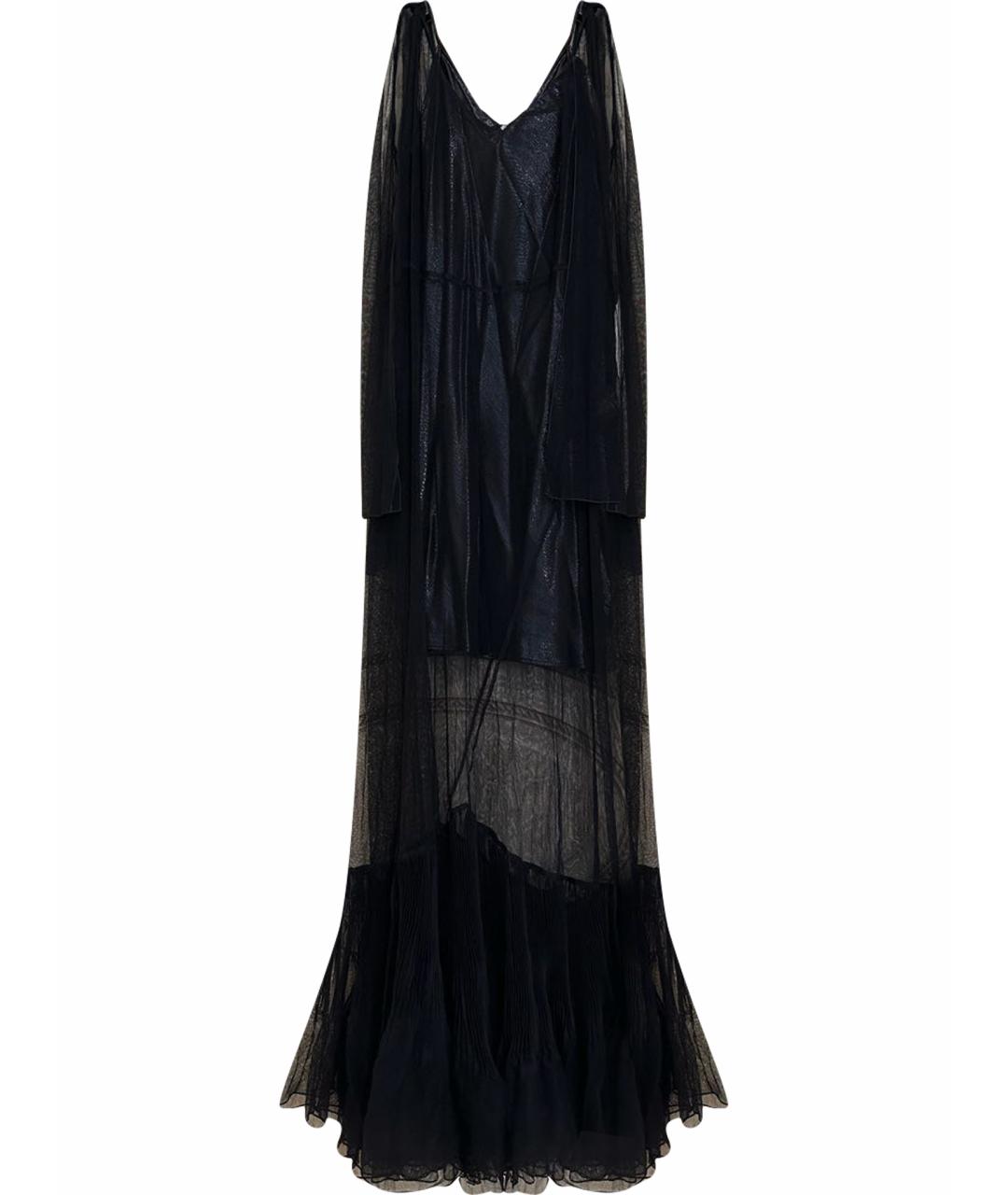 SAINT LAURENT Черное сетчатое коктейльное платье, фото 1