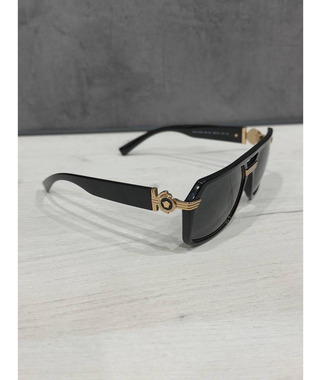 VERSACE Черные пластиковые солнцезащитные очки, фото 2