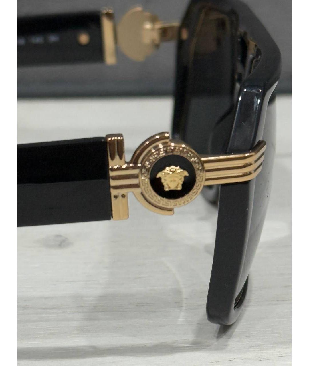 VERSACE Черные пластиковые солнцезащитные очки, фото 4