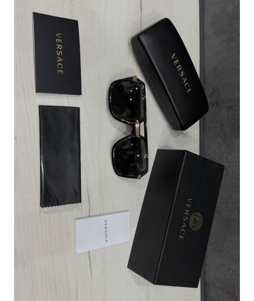 VERSACE Черные пластиковые солнцезащитные очки, фото 7