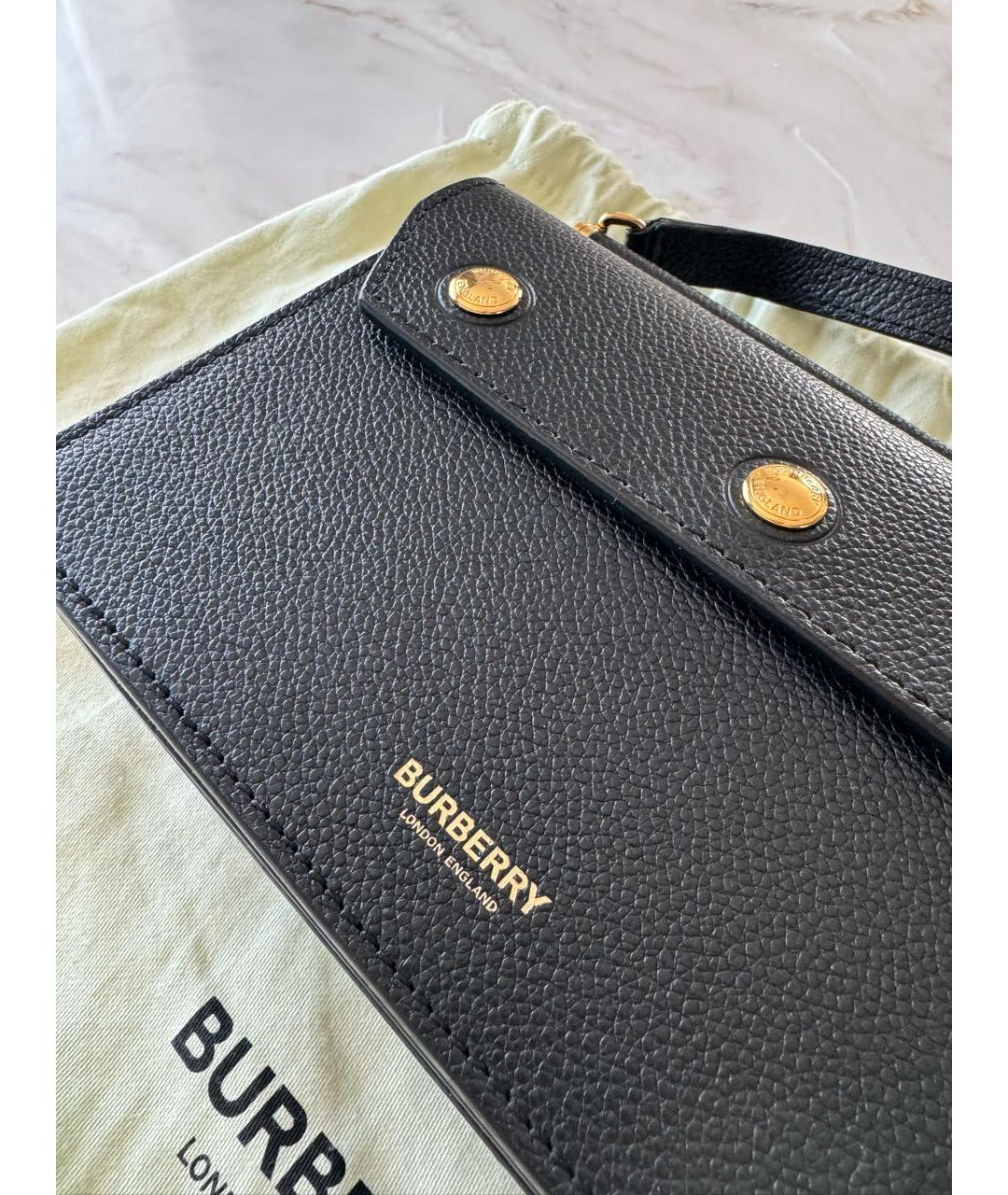 BURBERRY Черная кожаная сумка через плечо, фото 5