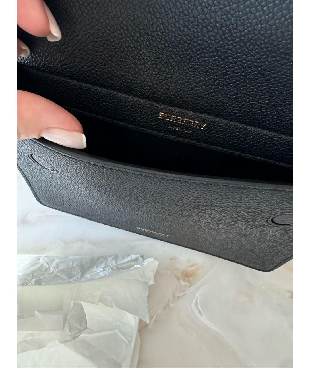 BURBERRY Черная кожаная сумка через плечо, фото 4