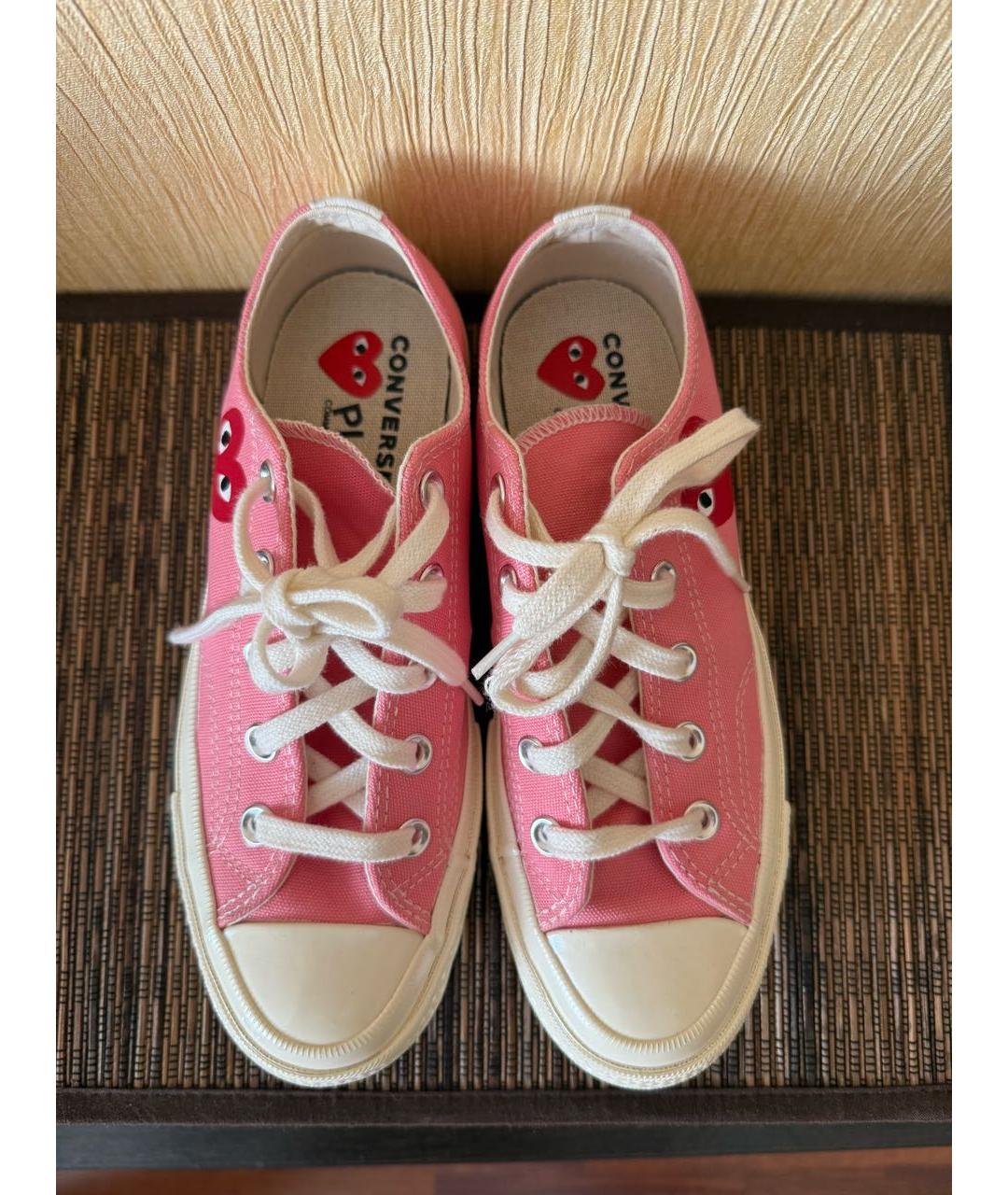 COMME DES GARÇONS Розовые текстильные кеды, фото 2