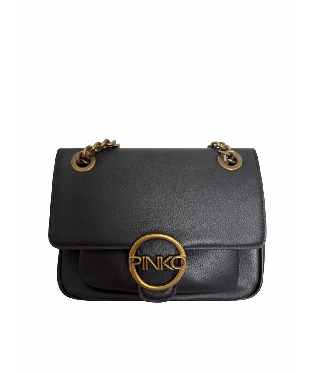 PINKO Черная сумка через плечо из искусственной кожи, фото 1