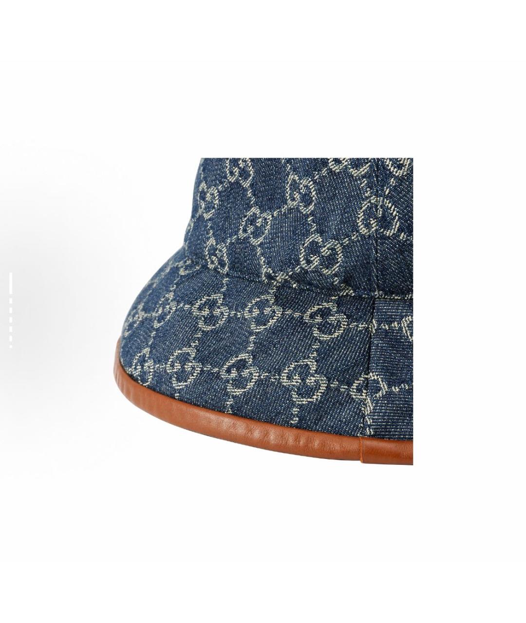 GUCCI Синяя хлопковая шляпа, фото 5