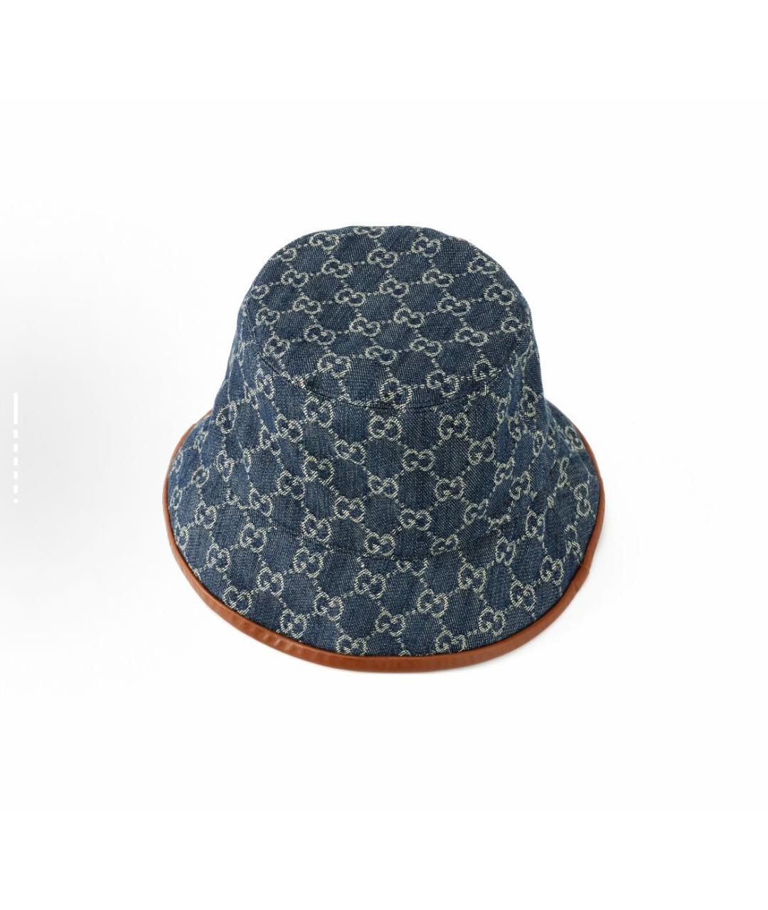 GUCCI Синяя хлопковая шляпа, фото 3
