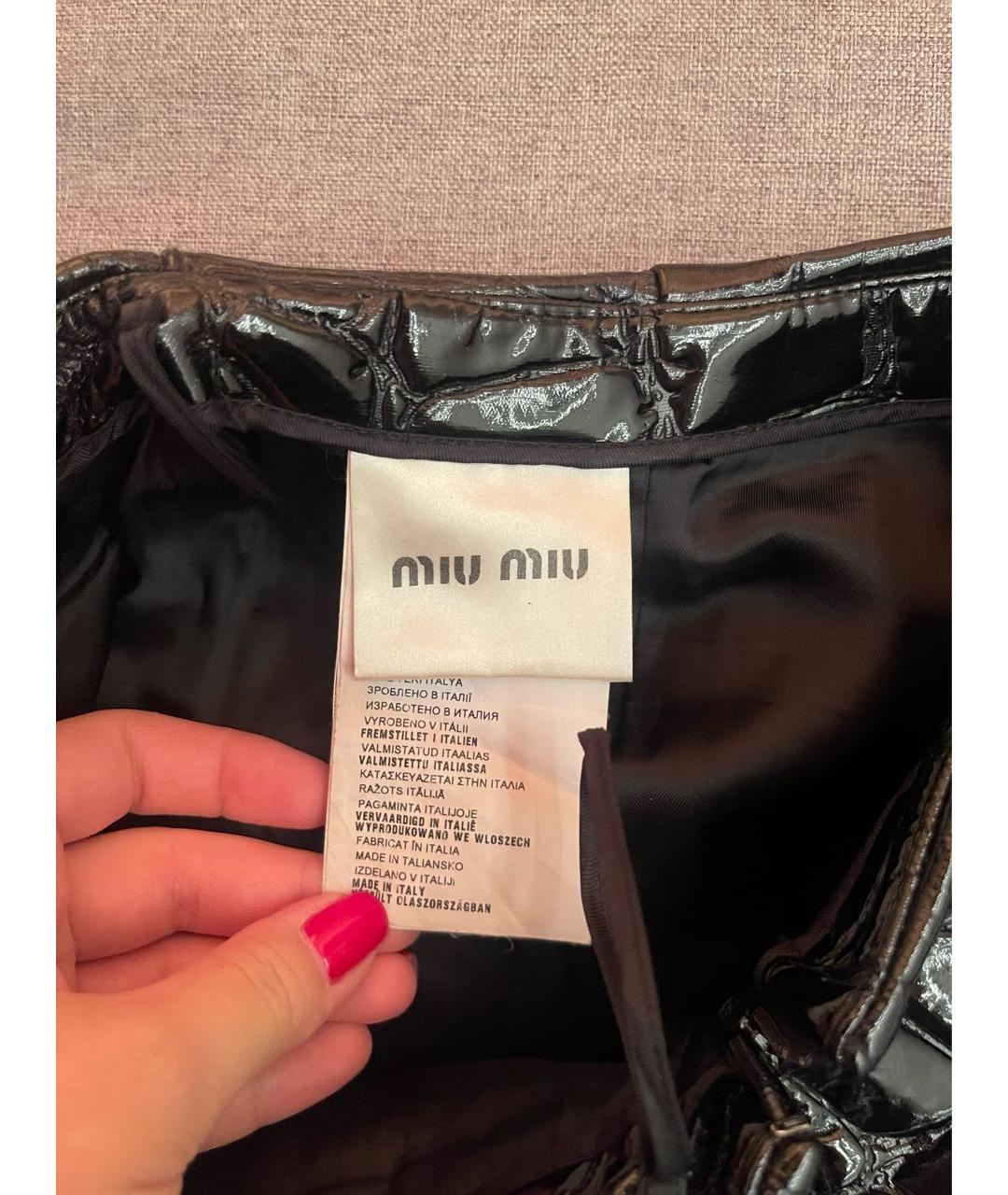 MIU MIU Черная юбка мини, фото 4