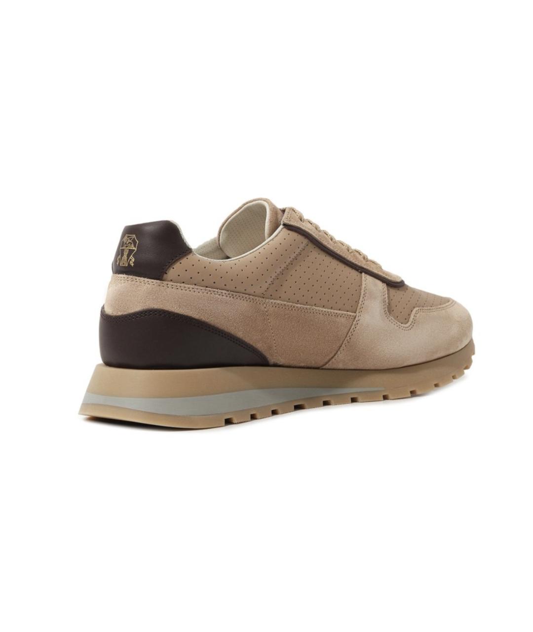 BRUNELLO CUCINELLI Бежевые низкие кроссовки / кеды, фото 2
