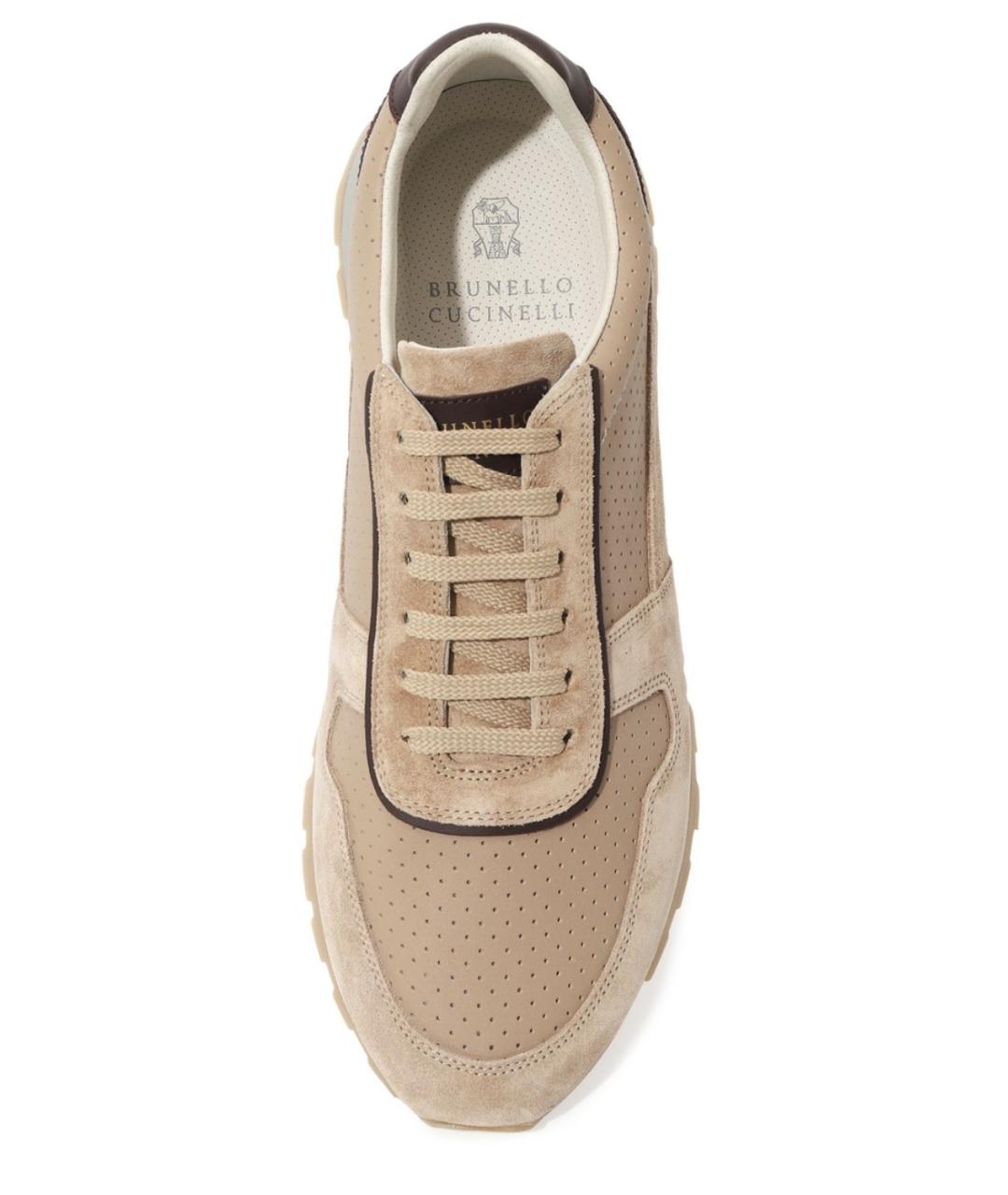 BRUNELLO CUCINELLI Бежевые низкие кроссовки / кеды, фото 3