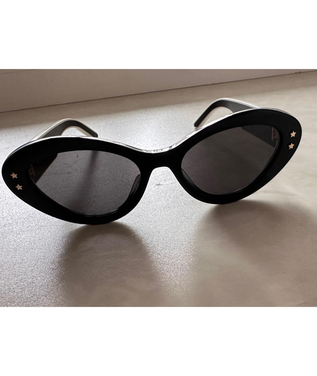 CHRISTIAN DIOR Черные пластиковые солнцезащитные очки, фото 2