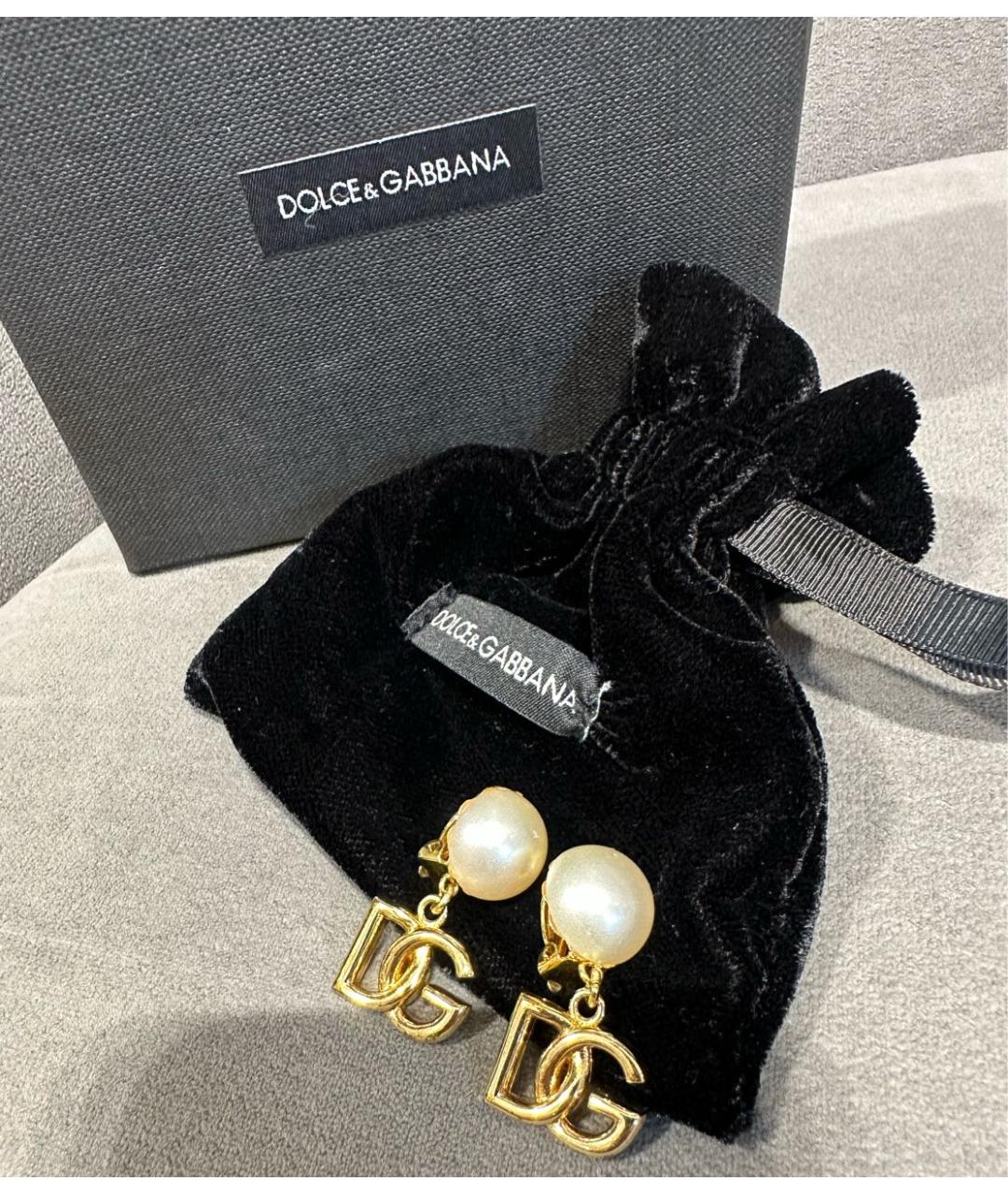 DOLCE&GABBANA Золотые металлические серьги, фото 5