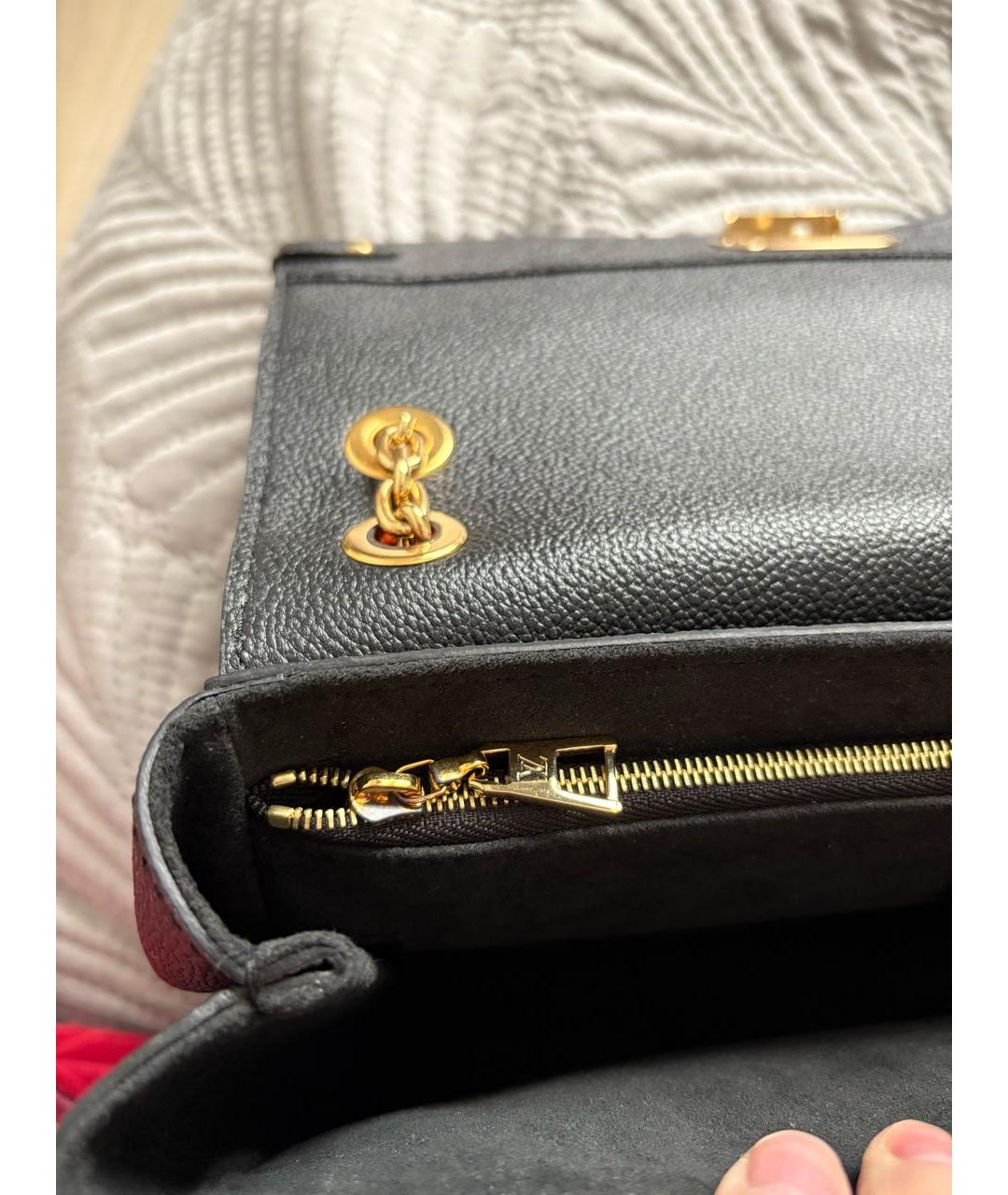 LOUIS VUITTON Черная кожаная сумка через плечо, фото 7