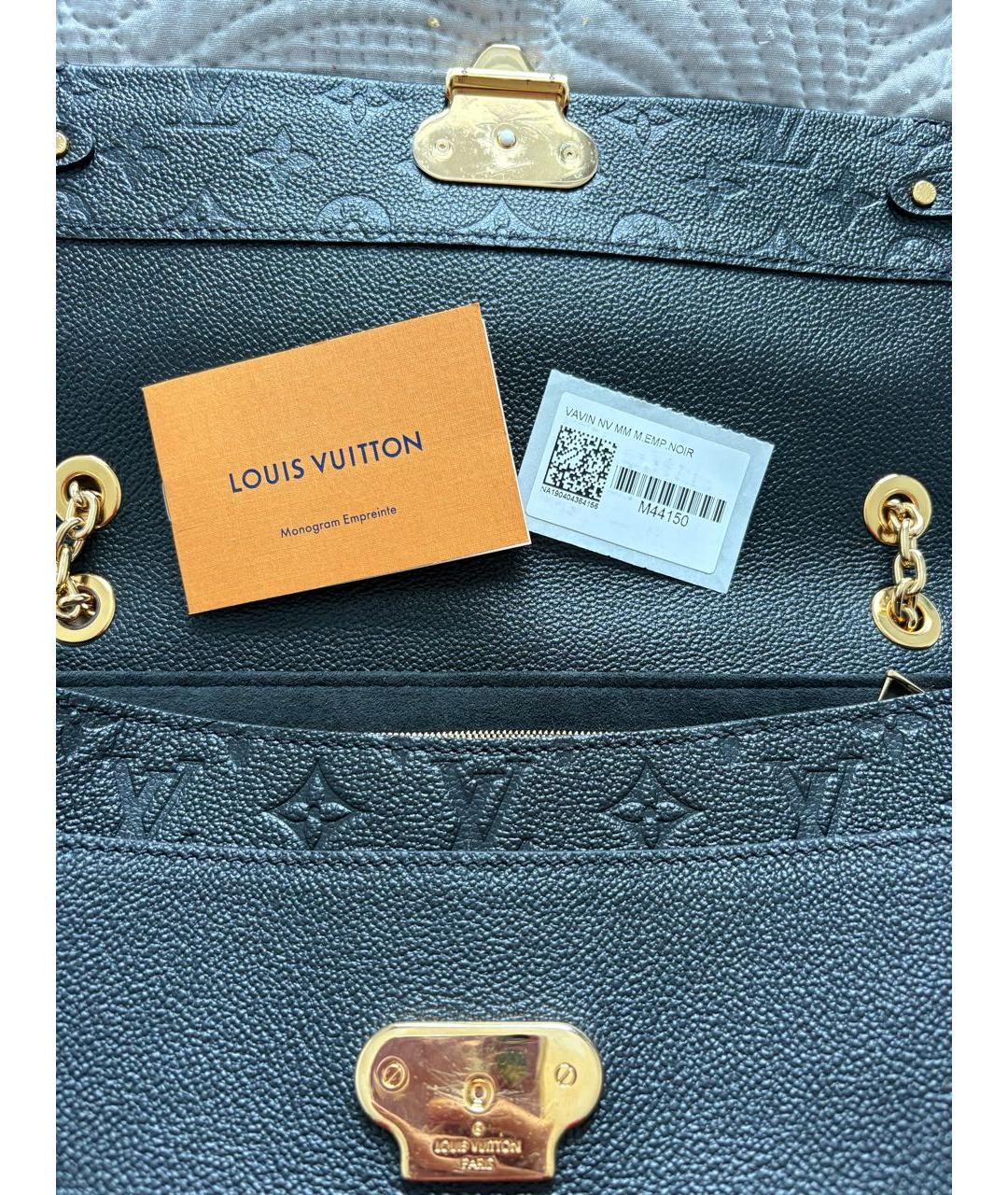 LOUIS VUITTON Черная кожаная сумка через плечо, фото 8