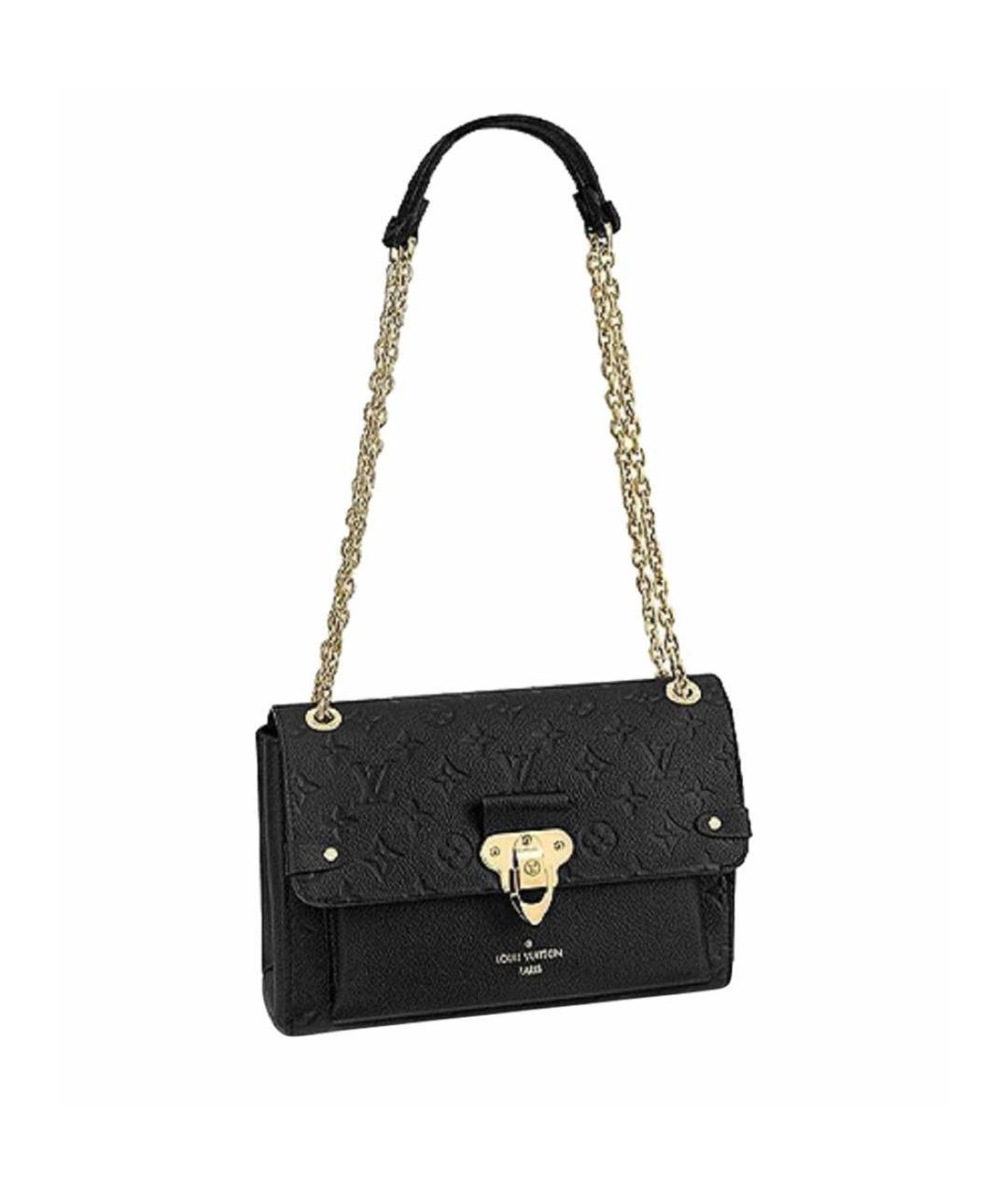 LOUIS VUITTON Черная кожаная сумка через плечо, фото 9