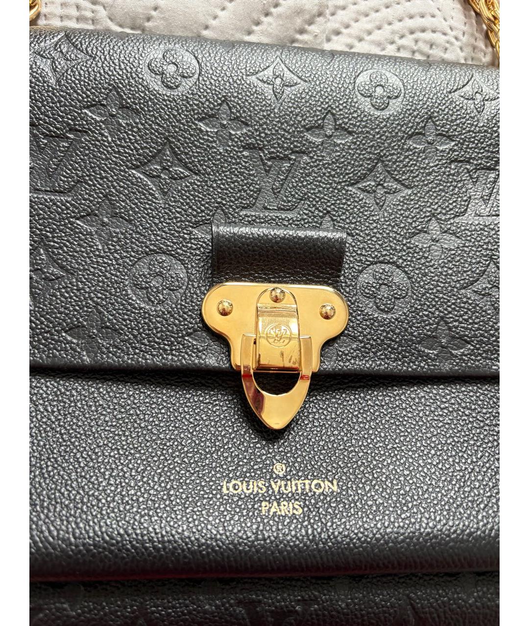 LOUIS VUITTON Черная кожаная сумка через плечо, фото 6
