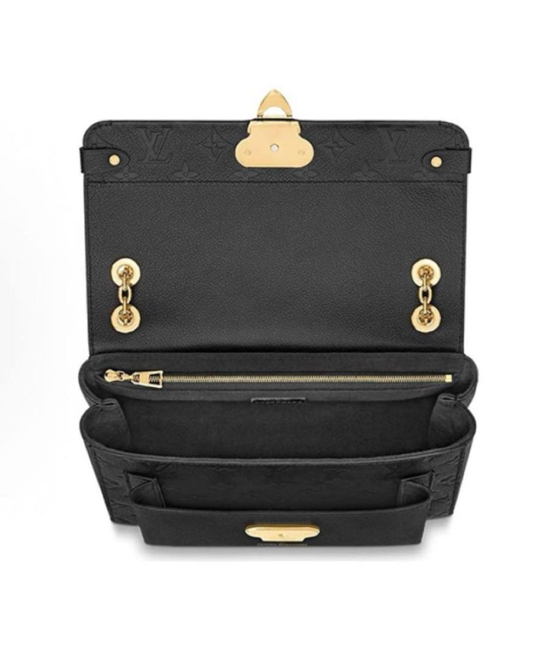 LOUIS VUITTON Черная кожаная сумка через плечо, фото 3