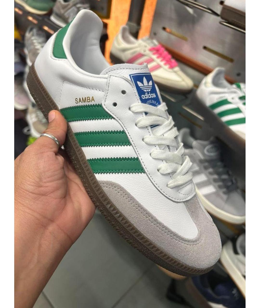ADIDAS Зеленые кожаные кеды, фото 2