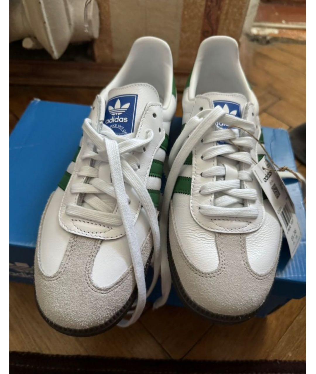 ADIDAS Зеленые кожаные кеды, фото 3