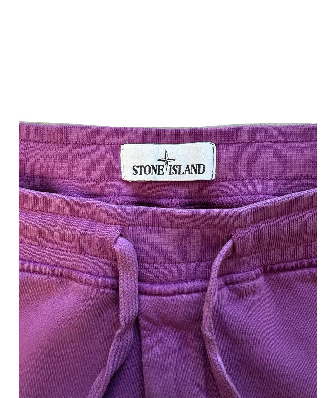 STONE ISLAND Фиолетовые хлопковые повседневные брюки, фото 4
