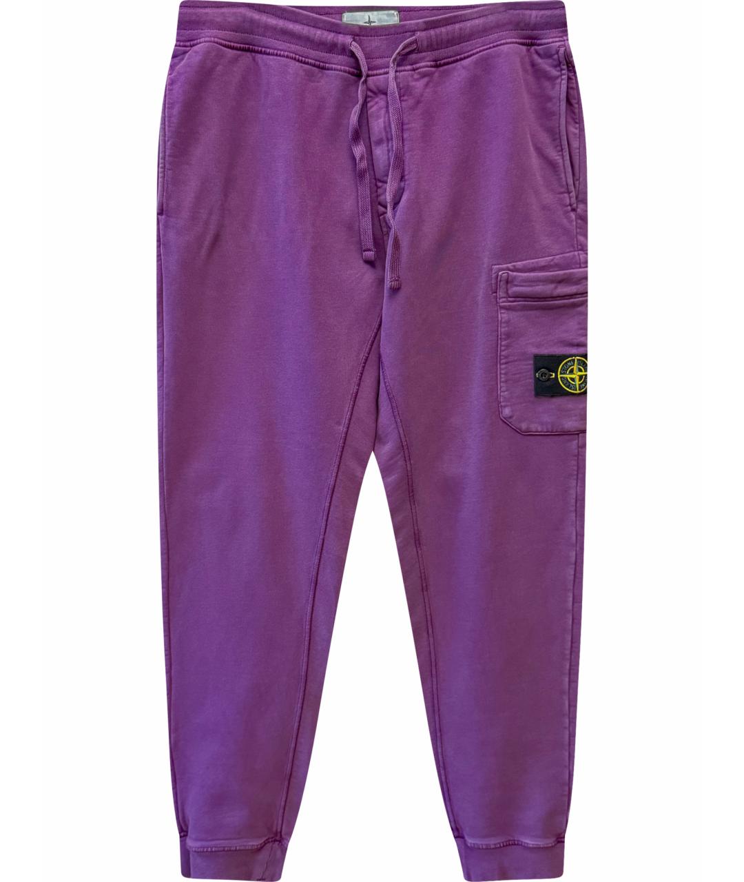 STONE ISLAND Фиолетовые хлопковые повседневные брюки, фото 1