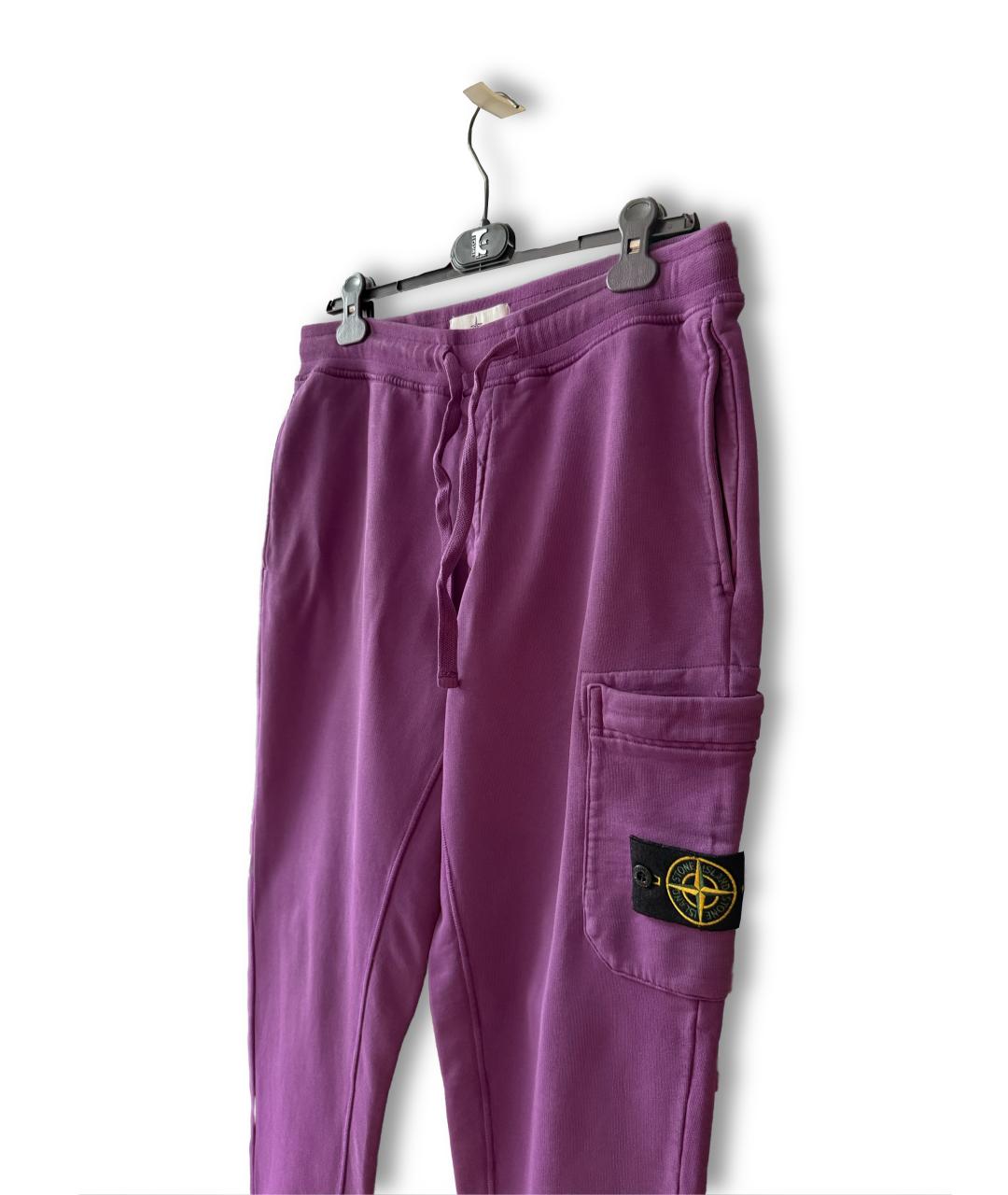 STONE ISLAND Фиолетовые хлопковые повседневные брюки, фото 2