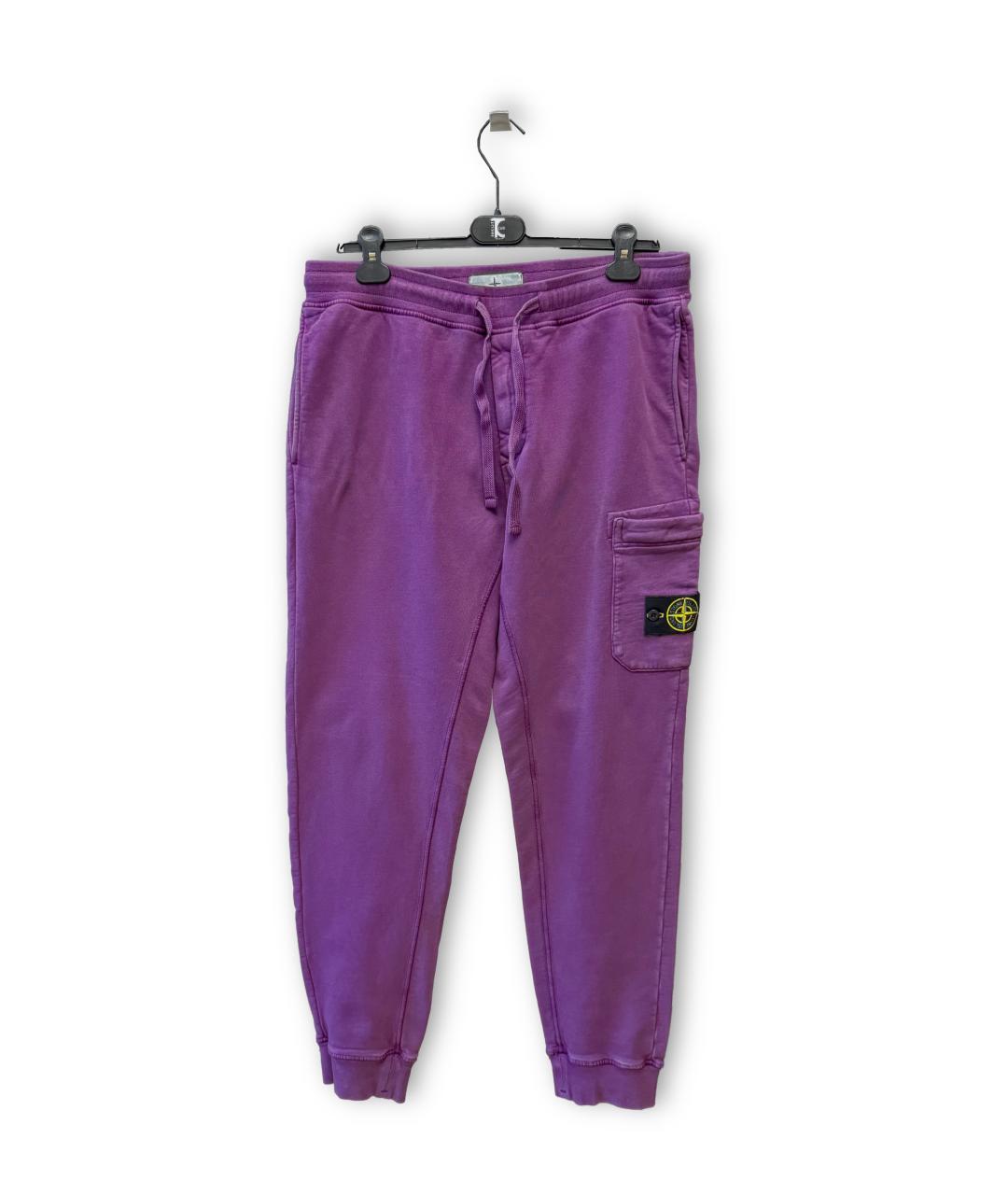 STONE ISLAND Фиолетовые хлопковые повседневные брюки, фото 6