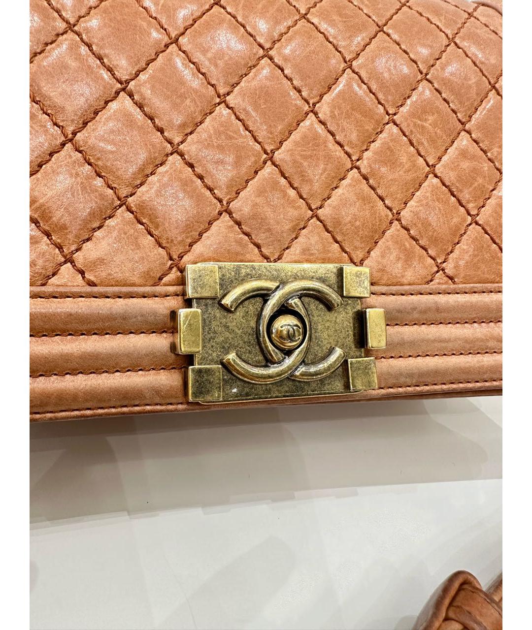 CHANEL Коричневая кожаная сумка через плечо, фото 5