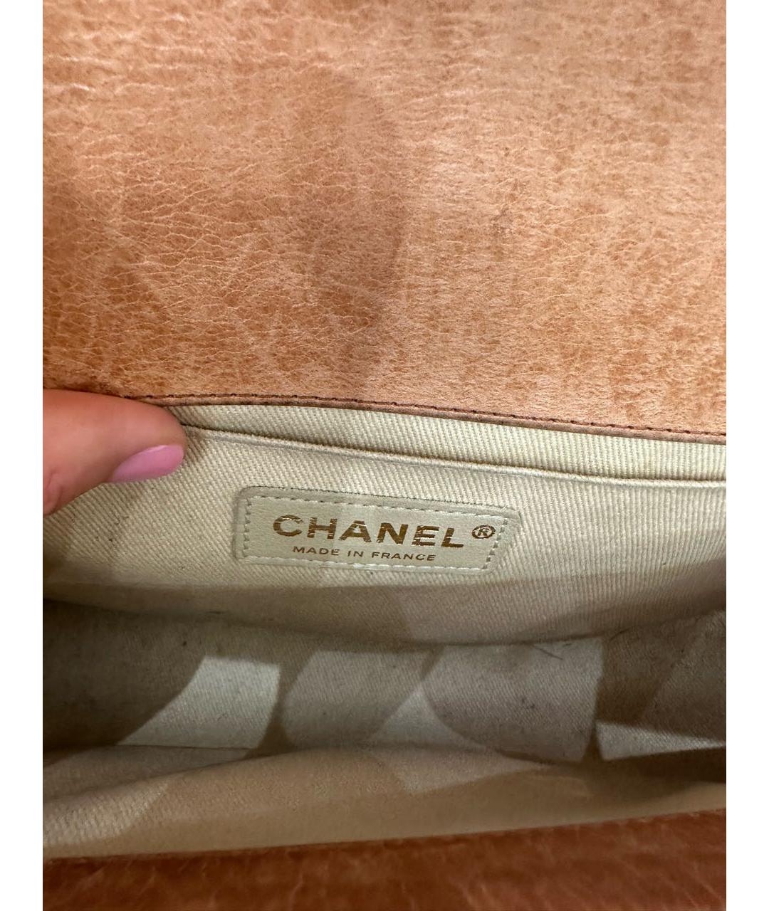 CHANEL Коричневая кожаная сумка через плечо, фото 6