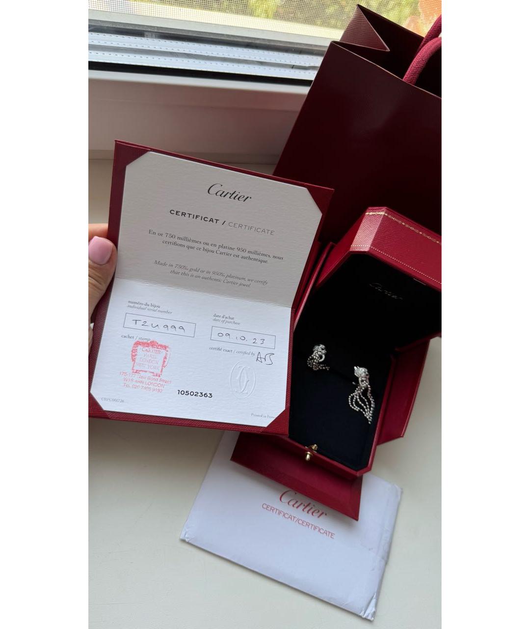CARTIER Серьги из белого золота, фото 6