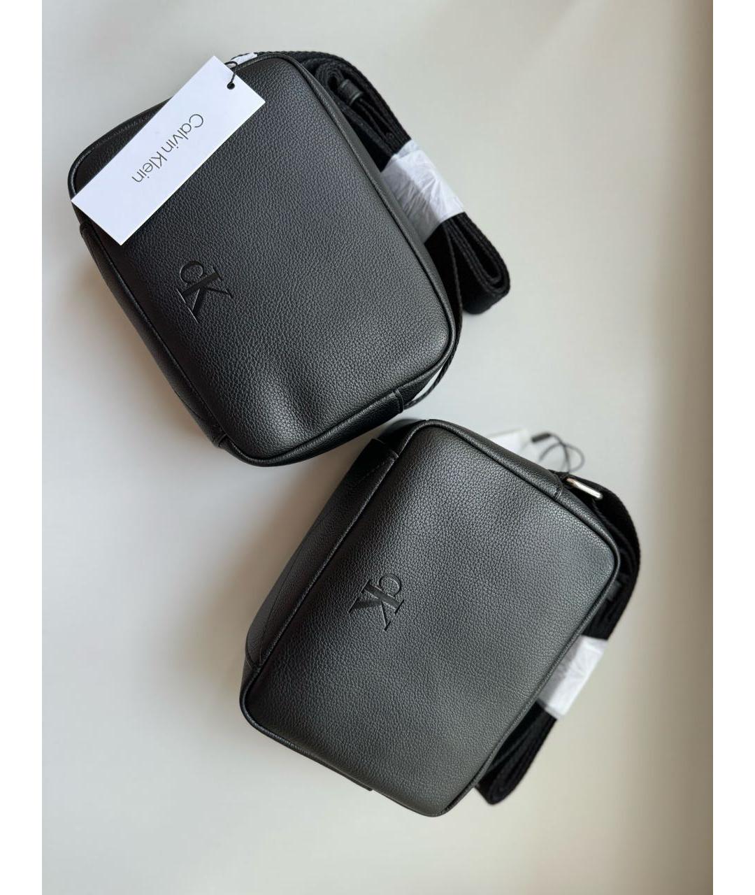 CALVIN KLEIN Черная сумка через плечо из искусственной кожи, фото 5