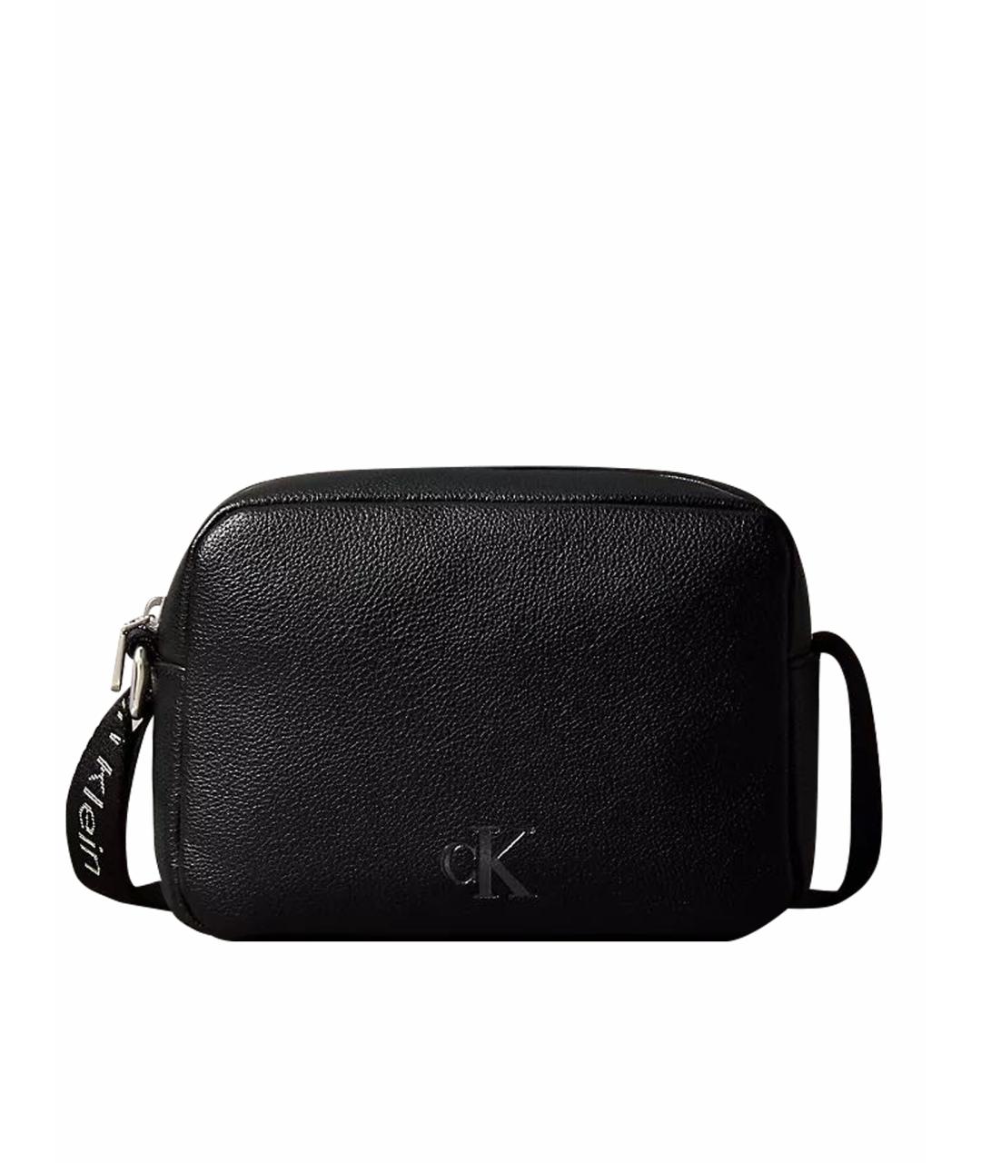 CALVIN KLEIN Черная сумка через плечо из искусственной кожи, фото 1