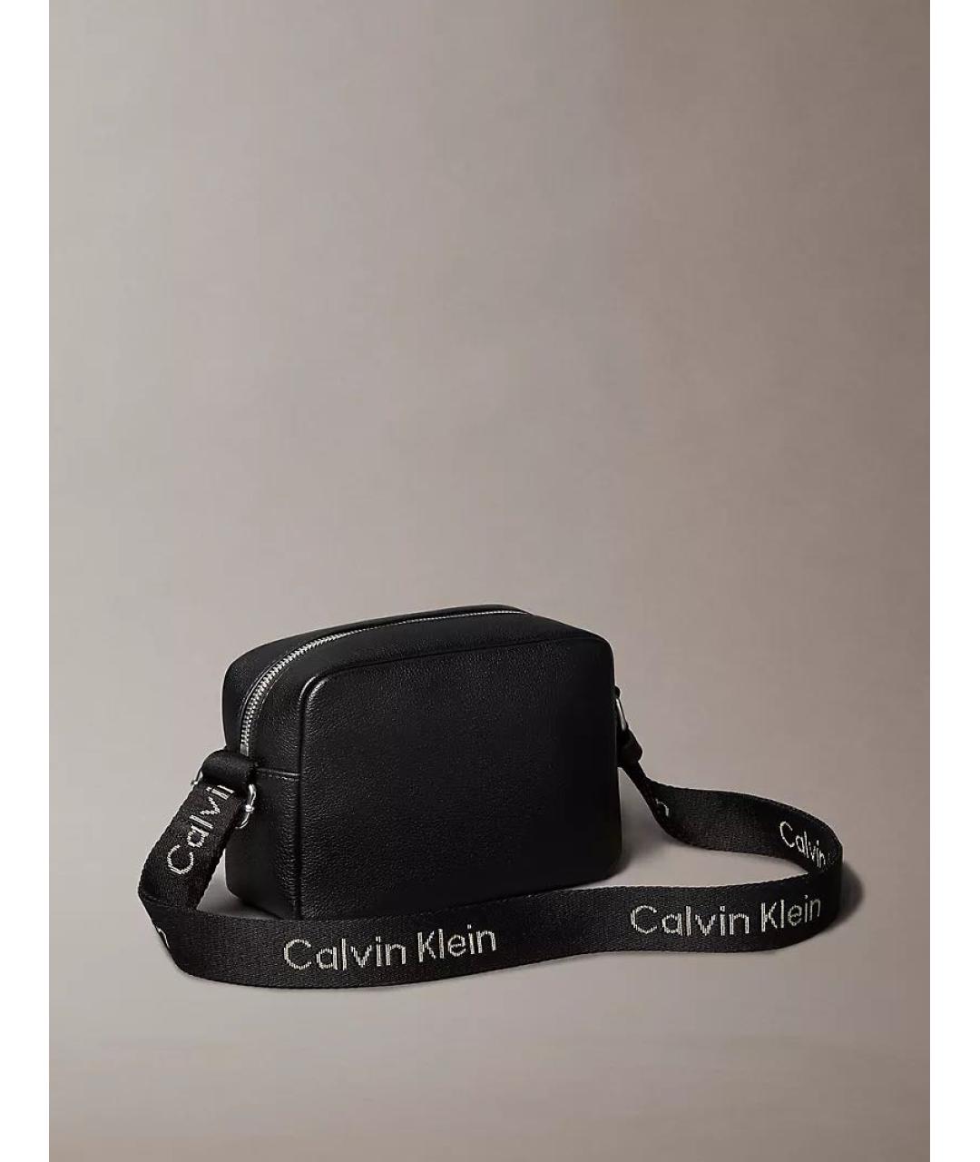 CALVIN KLEIN Черная сумка через плечо из искусственной кожи, фото 2