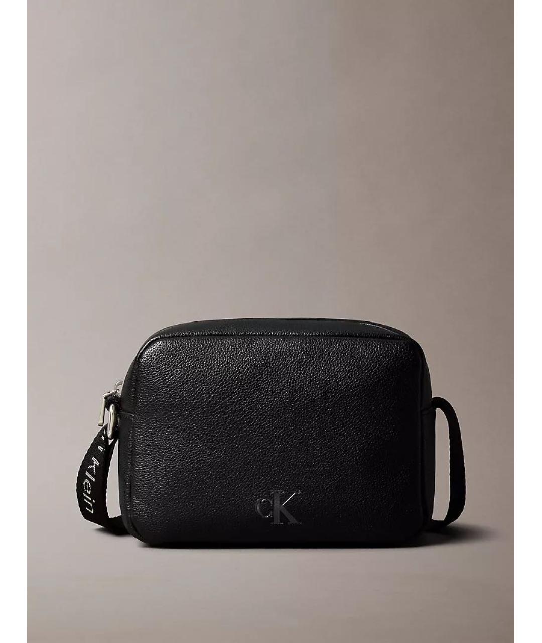 CALVIN KLEIN Черная сумка через плечо из искусственной кожи, фото 7